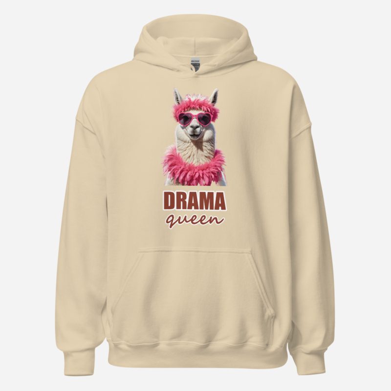 Al Drama Llama Drama Queen Boa Hoodie in Sand