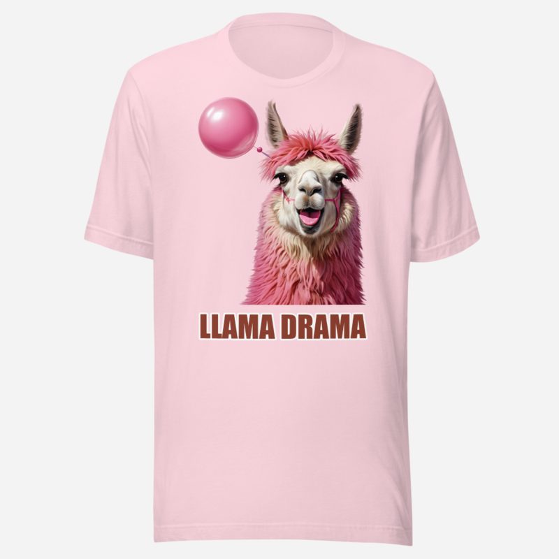 Al Drama Llama Llama Drama Bubblegum Tee in Soft Pink