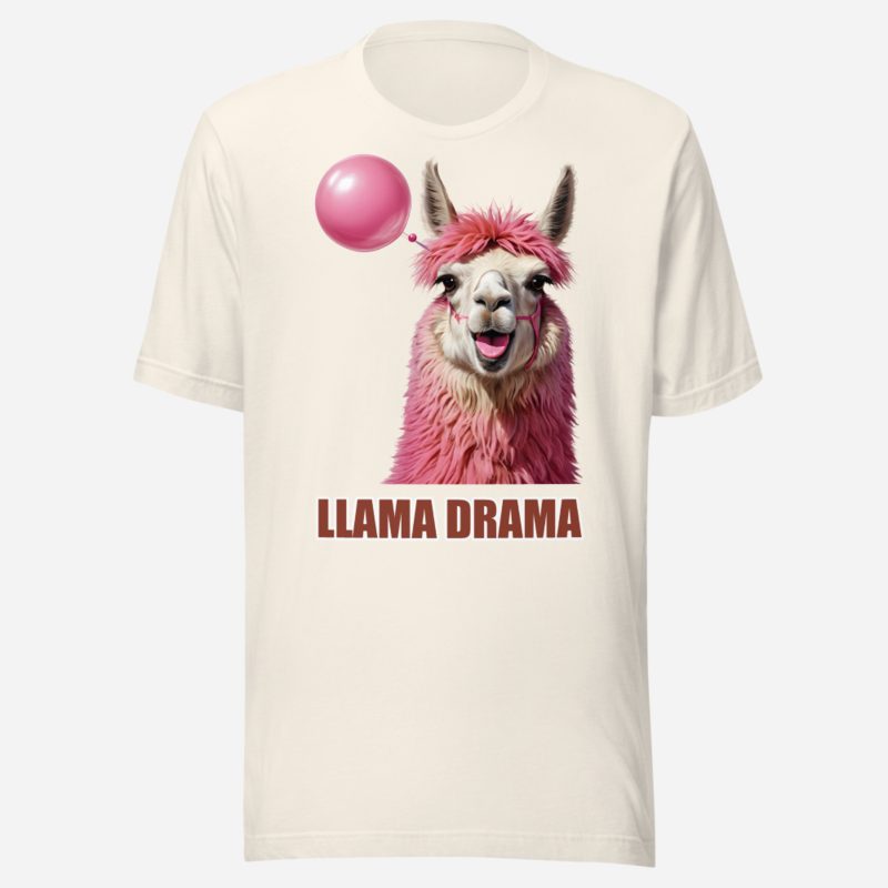 Al Drama Llama Llama Drama Bubblegum Tee in Vintage White