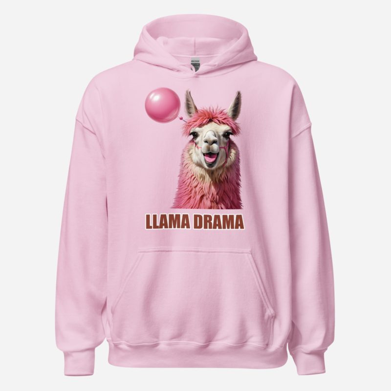 Al Drama Llama Llama Drama Bubblegum Hoodie in Light Pink