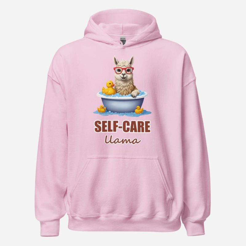 Al Drama Llama Self-Care Llama Bath Hoodie in Light Pink
