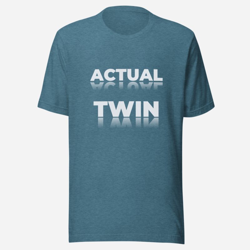 Actual Twin Mirror Logo Tee in Heather Deep Teal
