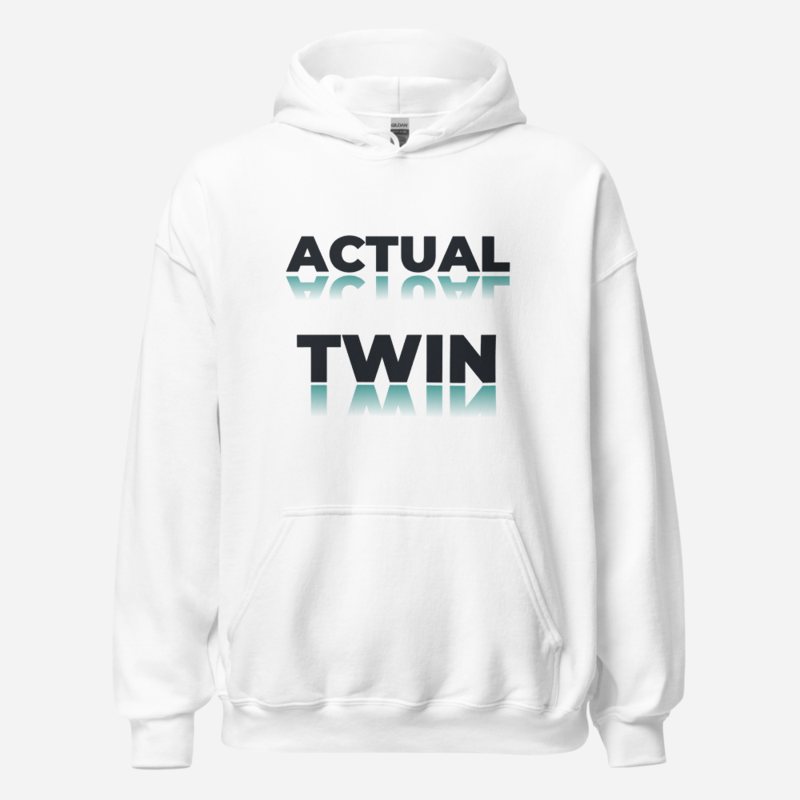 Actual Twin Mirror Logo Hoodie White