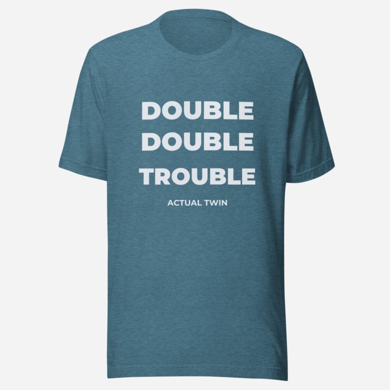 Actual Twin Double Trouble Tee Heather Deep Teal