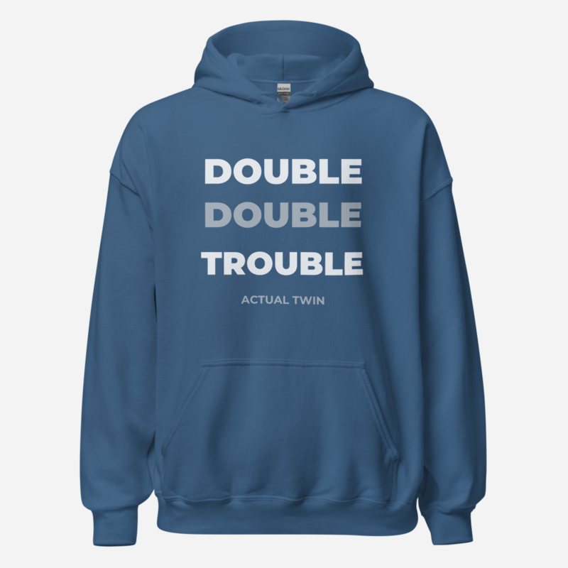 Actual Twin Double Trouble Hoodie in Indigo Blue