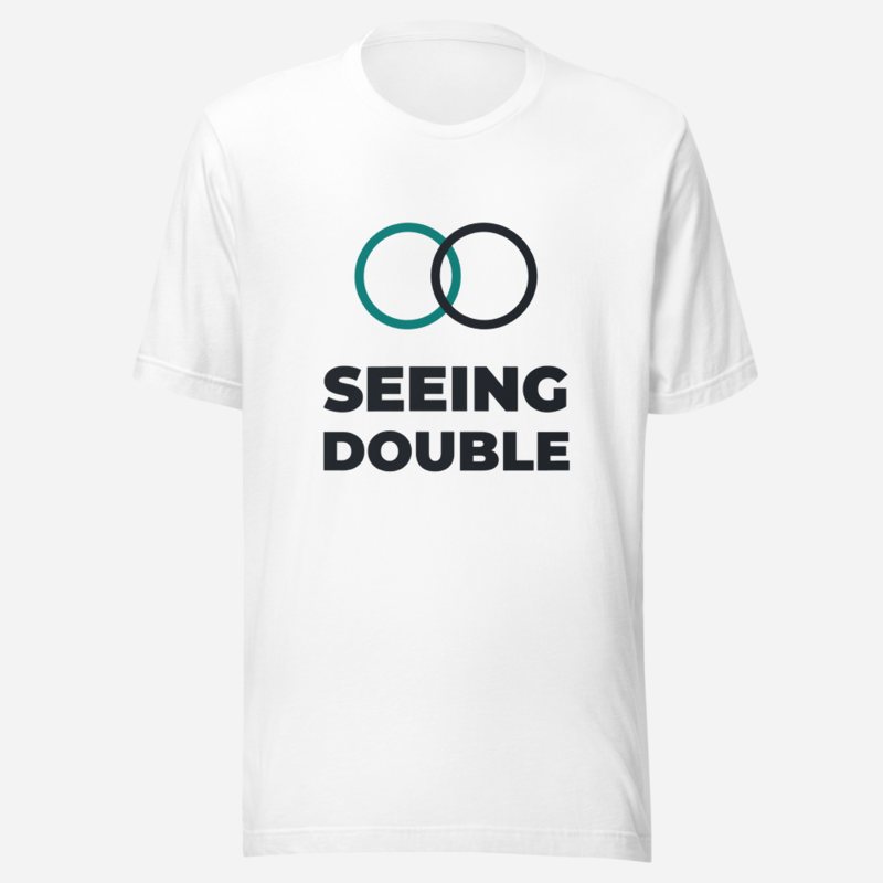 Actual Twin Seeing Double Tee White