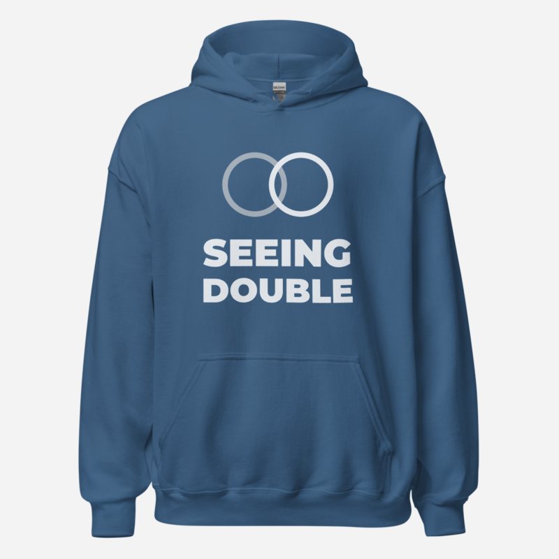 Actual Twin Seeing Double Hoodie in Indigo Blue