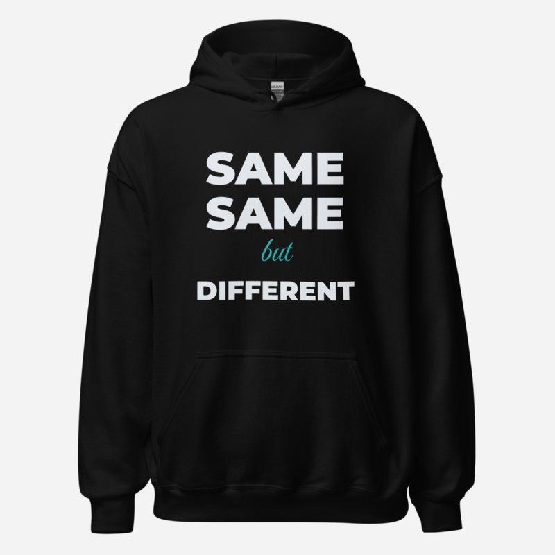 Actual Twin Same Same But Different Hoodie in Black
