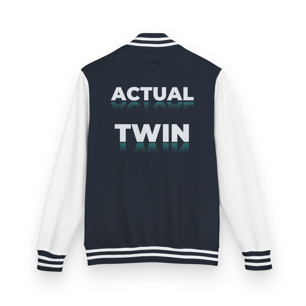 Actual Twin Mirror Logo Varsity Jacket Oxford Navy/Arctic White