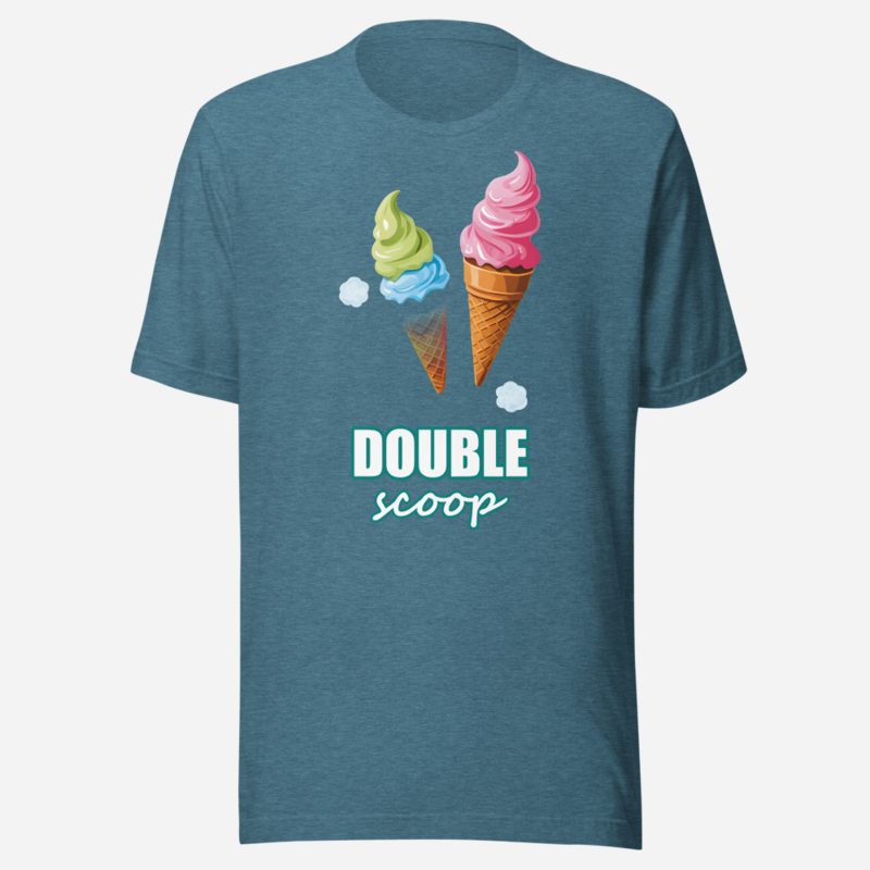 Actual Twin Double Scoop Ice Cream Tee in Heather Deep Teal