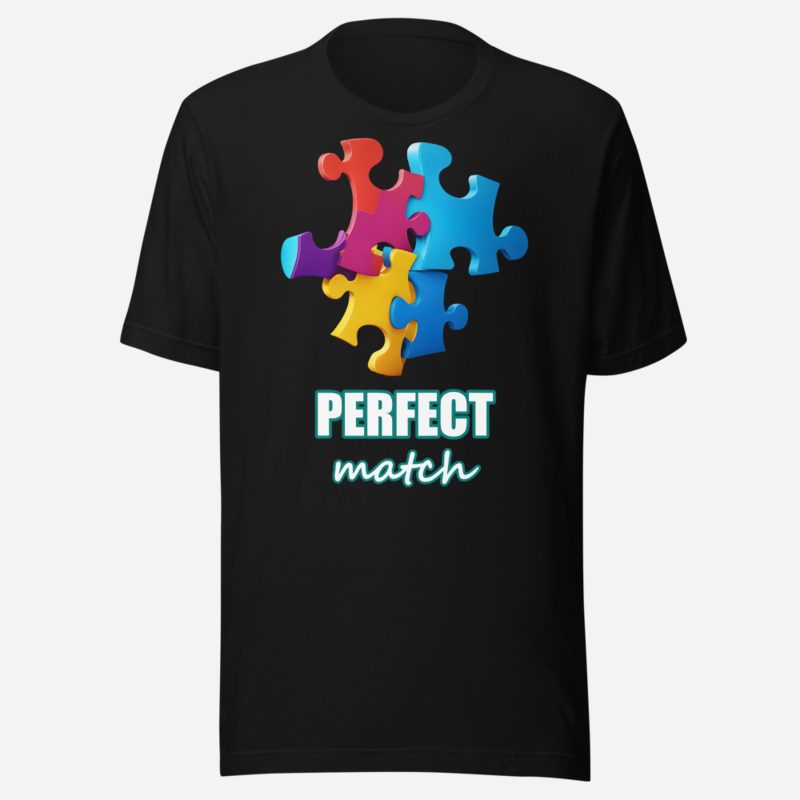 Actual Twin Perfect Match Puzzle Tee in Black