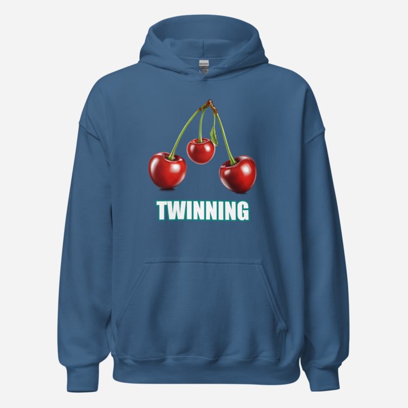 Actual Twin Twinning Twin Cherries Hoodie Indigo Blue