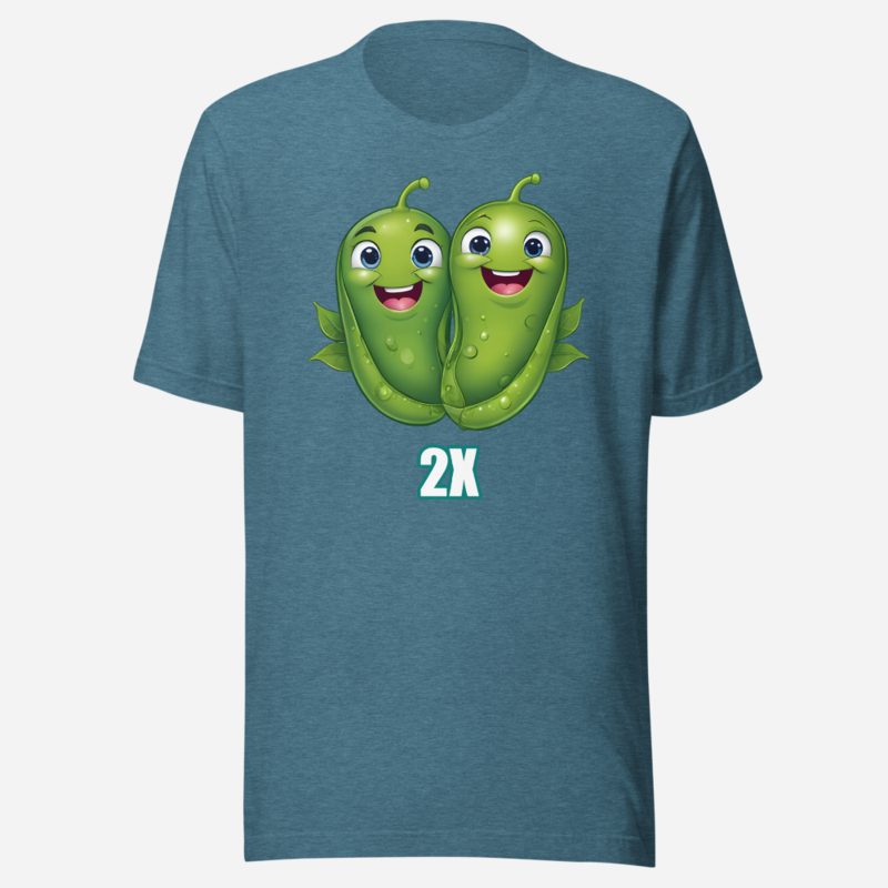 Actual Twin 2X Two Peas Tee Heather Deep Teal