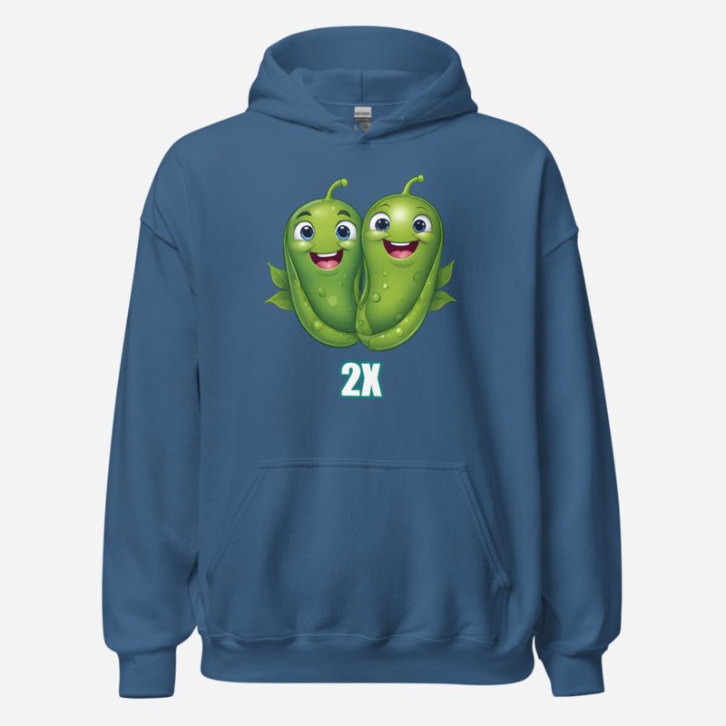 Actual Twin 2X Two Peas Hoodie Indigo Blue