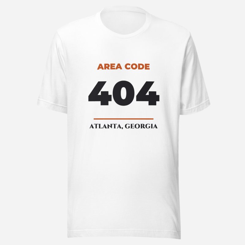 ATL Quality Area Code 404 Tee in White