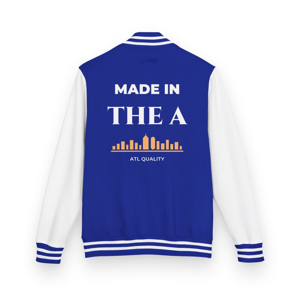 ATL Quality Made In The A Varsity Jacket in Royal Blue/Arctic White