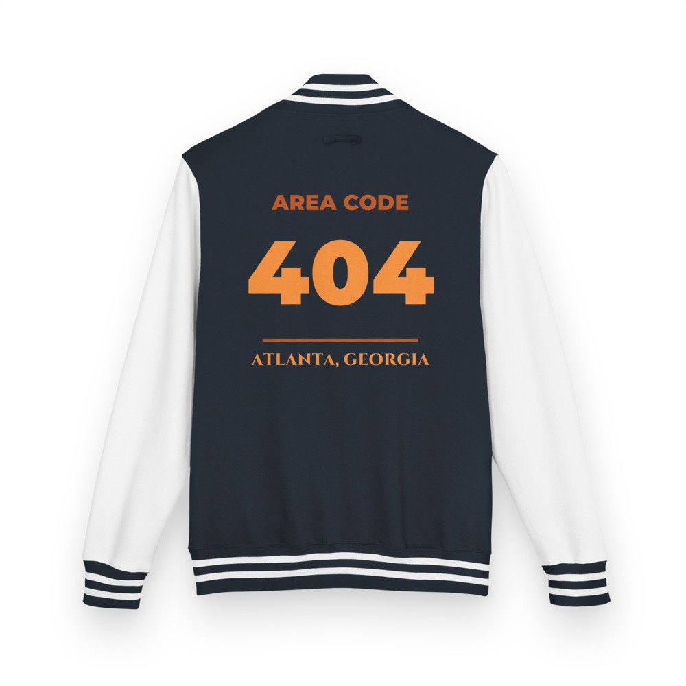 ATL Quality Area Code 404 Varsity Jacket Oxford Navy/Arctic White