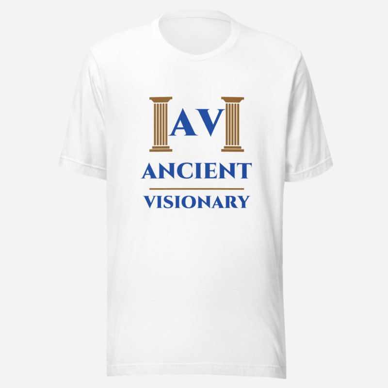 Ancient Visionary Twin Columns Logo Tee in White