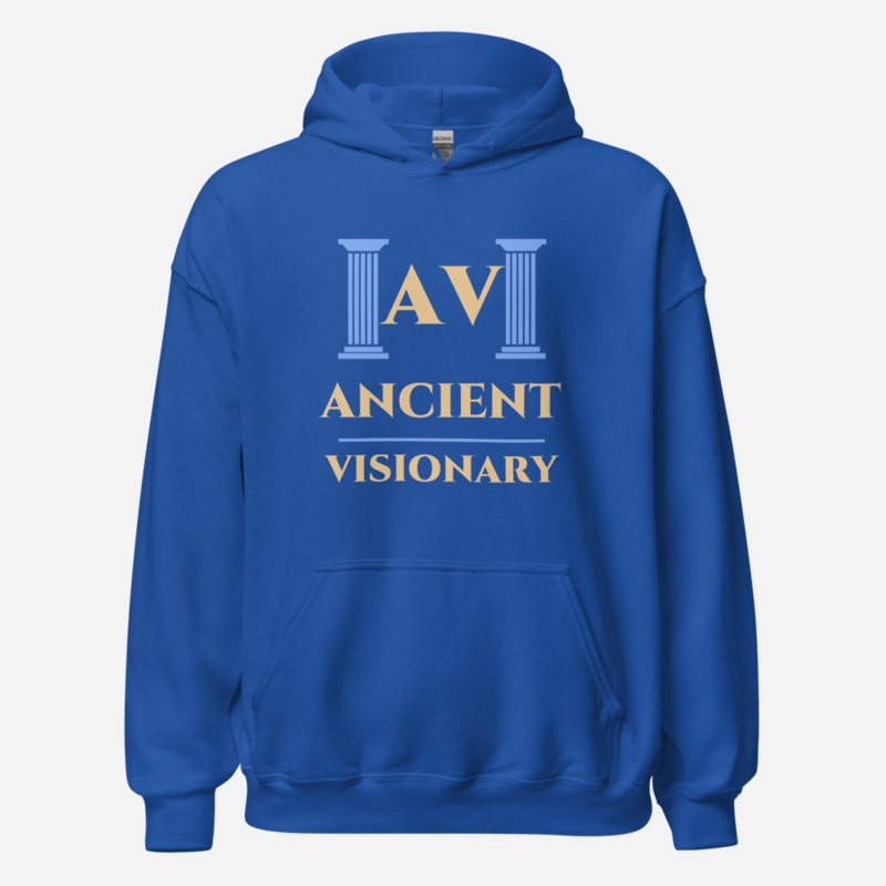 Ancient Visionary Twin Columns Logo Hoodie in Royal