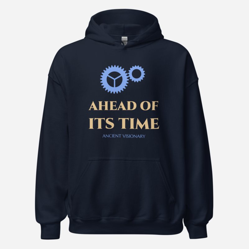 Ancient Visionary Ahead Of Its Time Hoodie in Navy