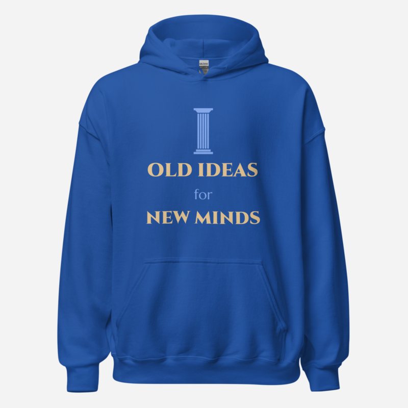 Ancient Visionary Old Ideas New Minds Hoodie in Royal