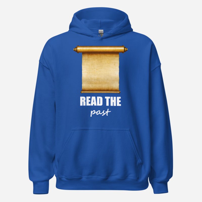Ancient Visionary Read The Past Scroll Hoodie Royal