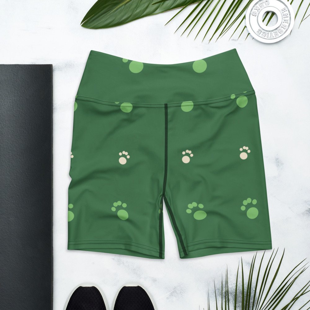 Animal Viewology Paws Yoga Shorts in White
