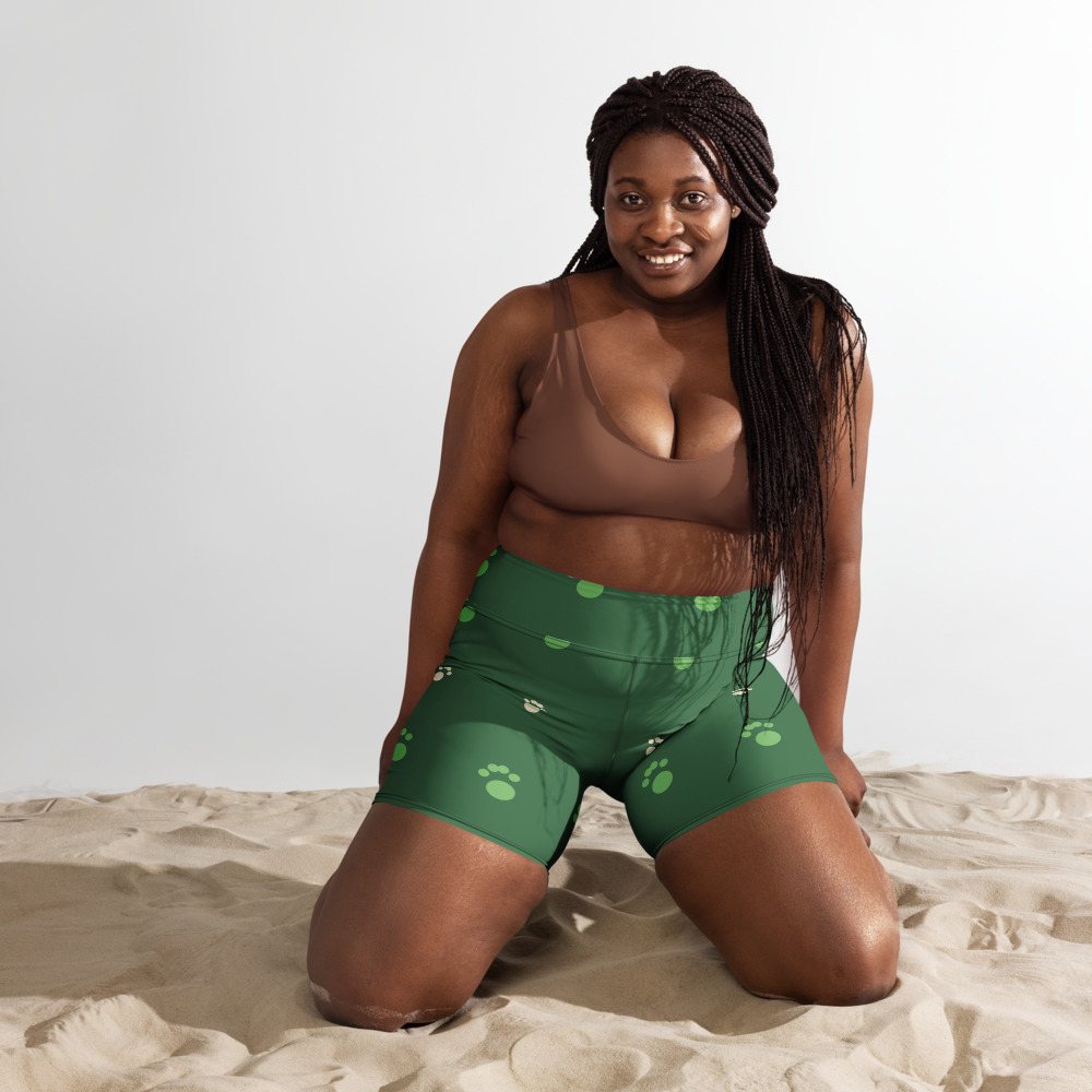 Animal Viewology Paws Yoga Shorts Front