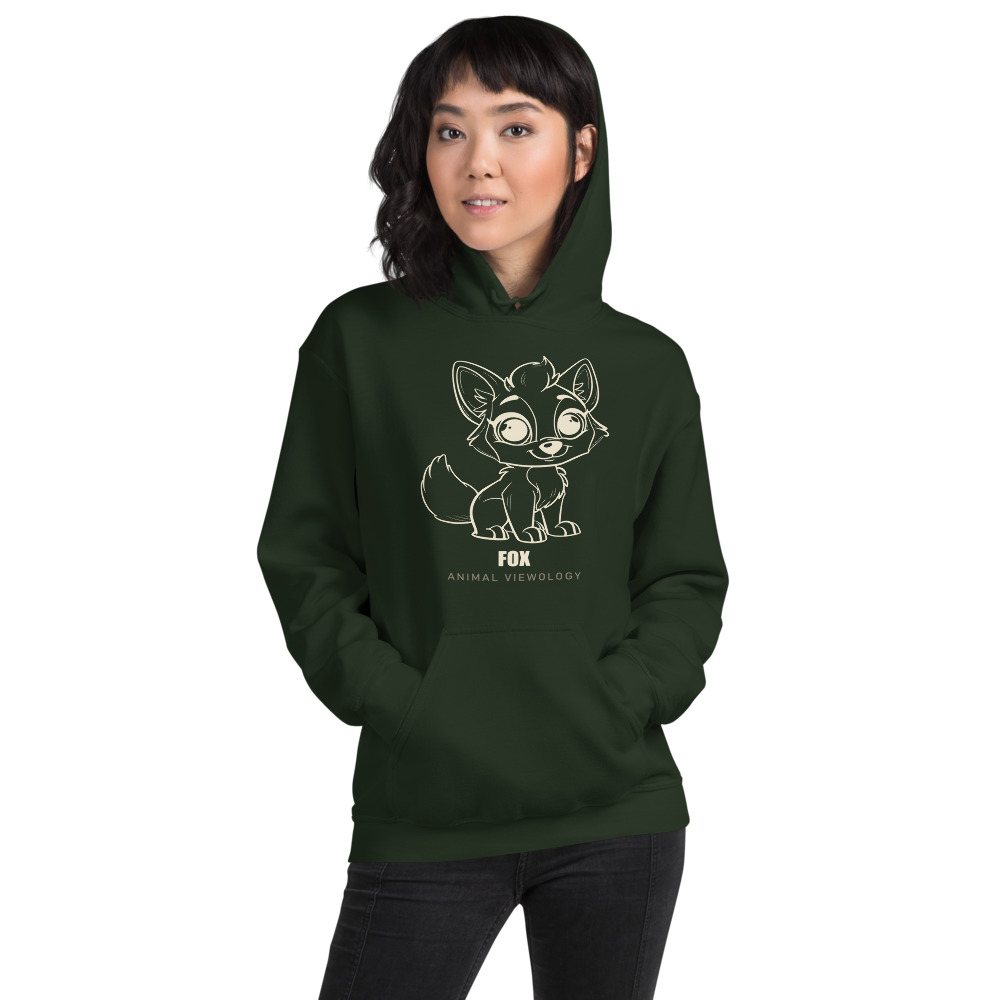Animal Viewology Fox Sketch Hoodie Front