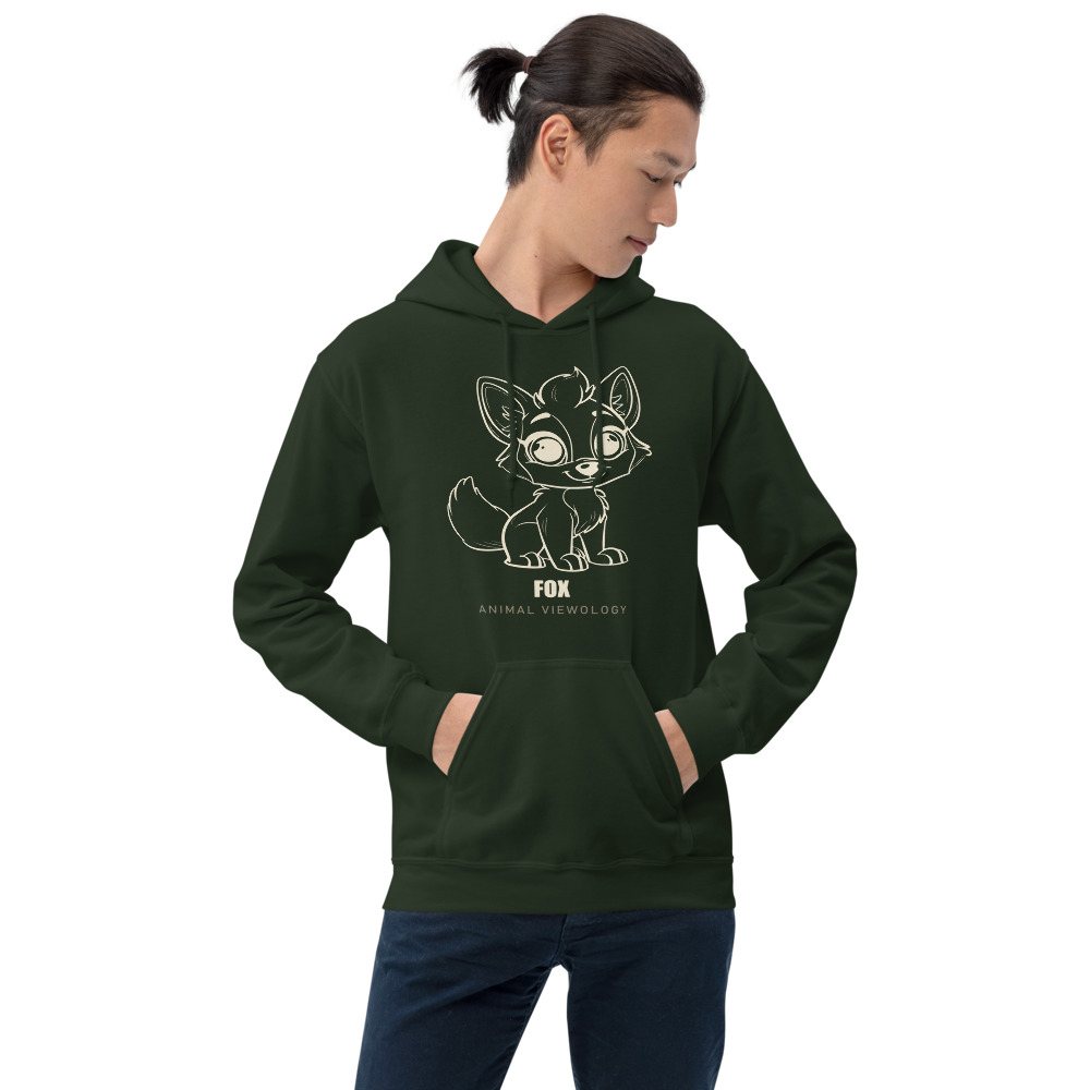 Animal Viewology Fox Sketch Hoodie Front