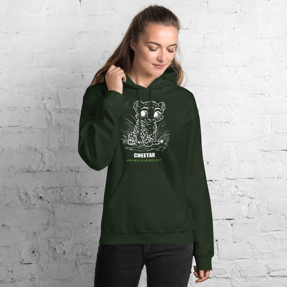 AnimalViewology Cheetah Sketch Hoodie