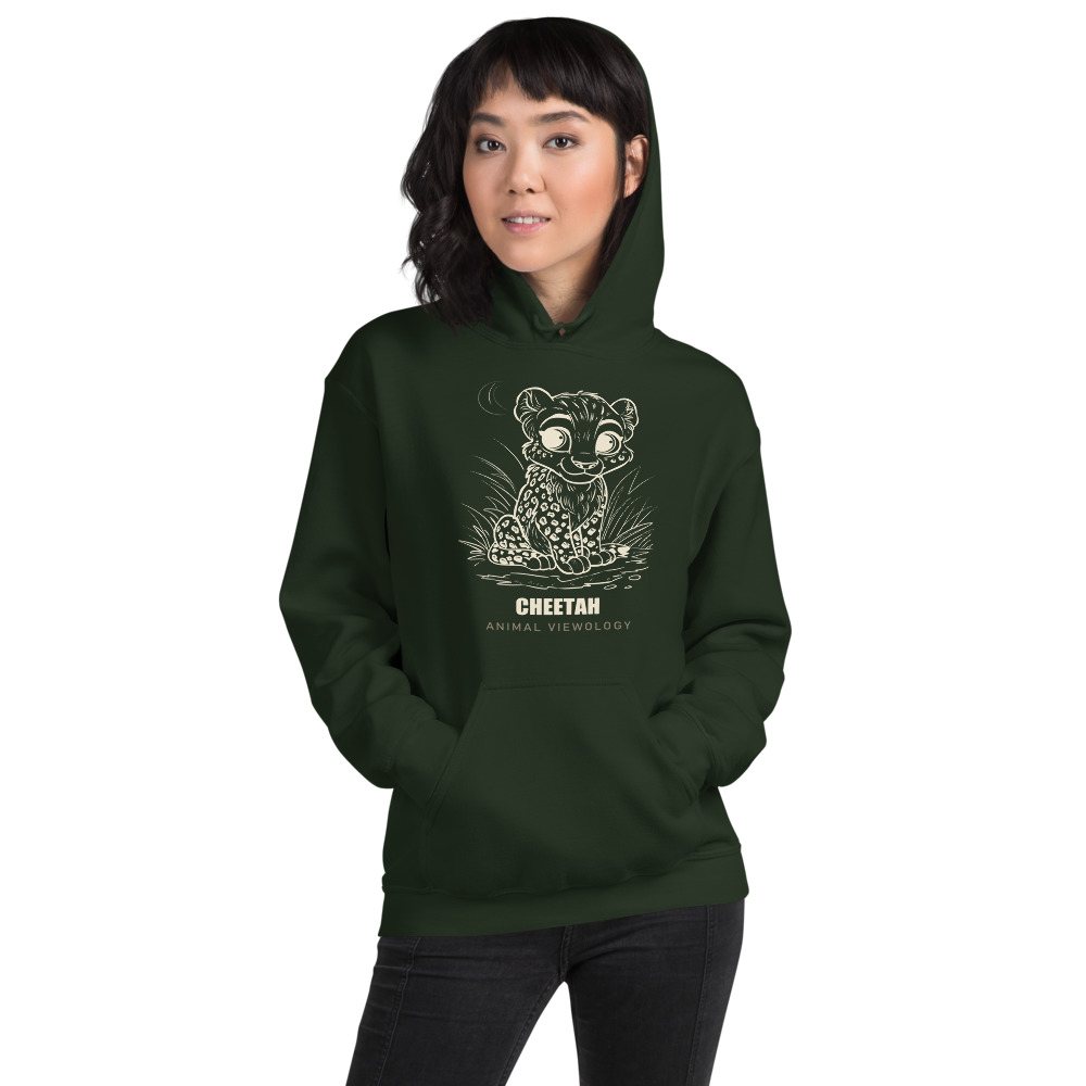 Animal Viewology Cheetah Sketch Hoodie Front