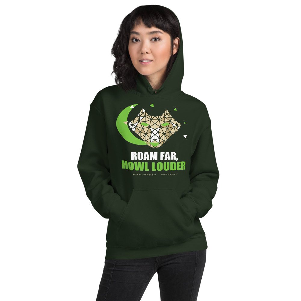 Animal Viewology Roam Far, Howl Louder Wild Hoodie Front