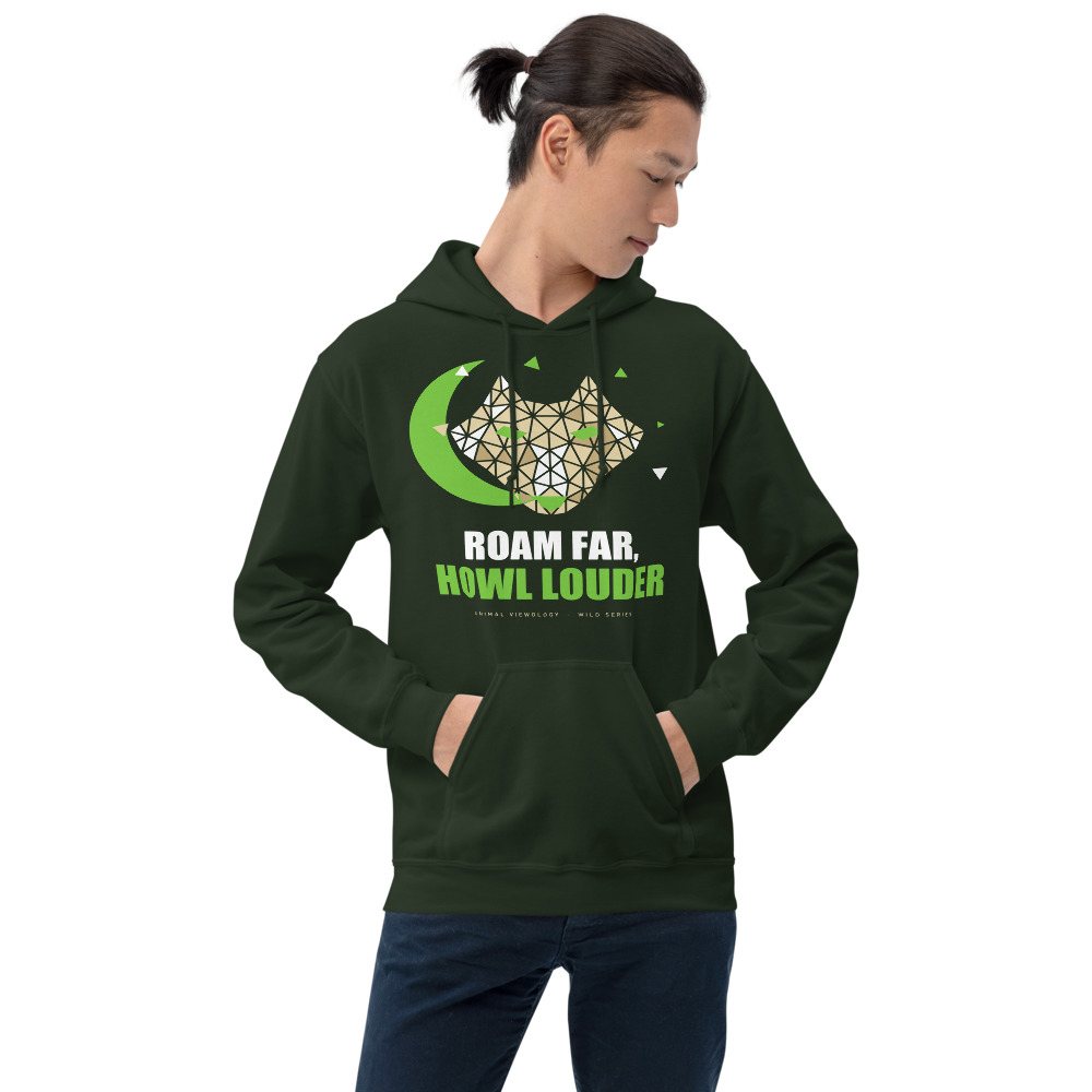 Animal Viewology Roam Far, Howl Louder Wild Hoodie Front