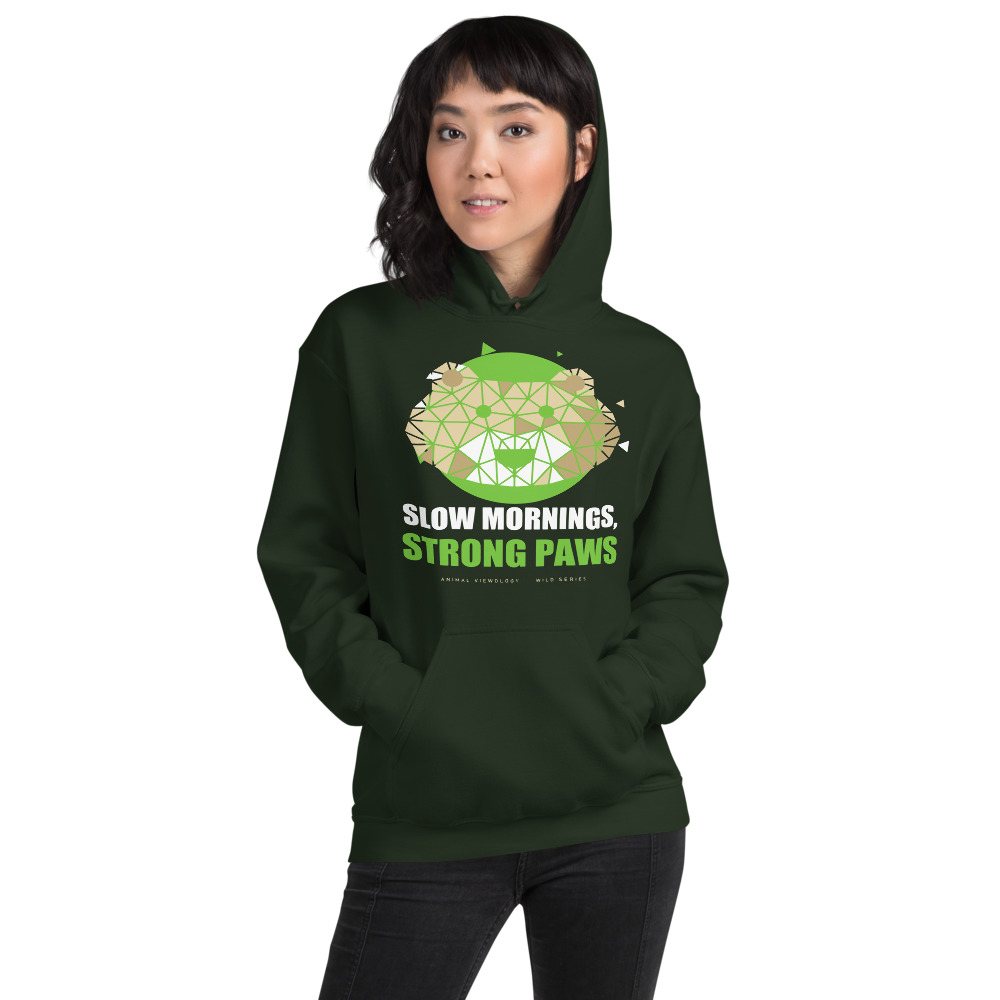 Animal Viewology Slow Mornings, Strong Paws Wild Hoodie Front