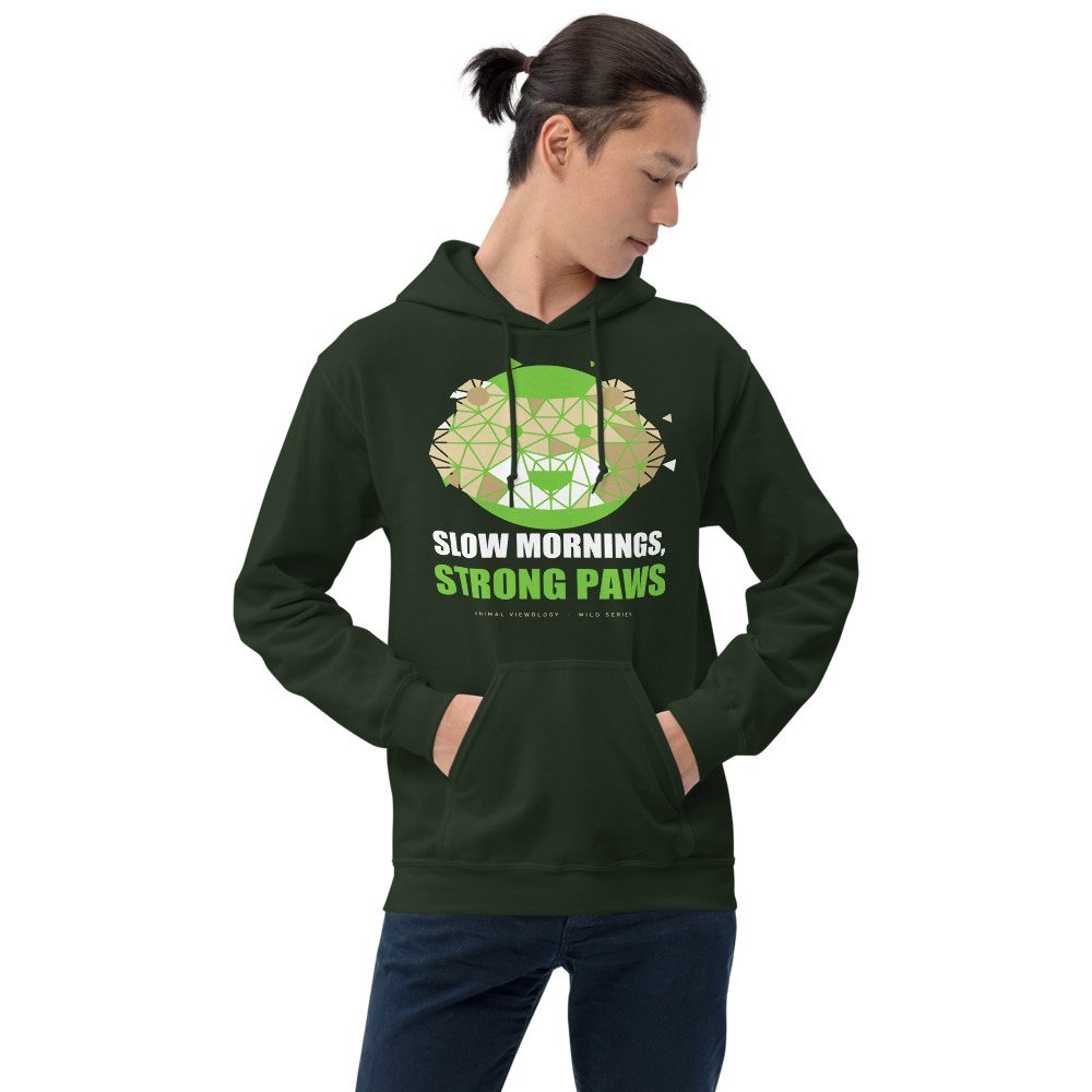 Animal Viewology Slow Mornings, Strong Paws Wild Hoodie Front