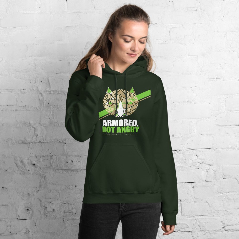 Animal Viewology Armored Not Angry Field Guide Hoodie in Forest Green