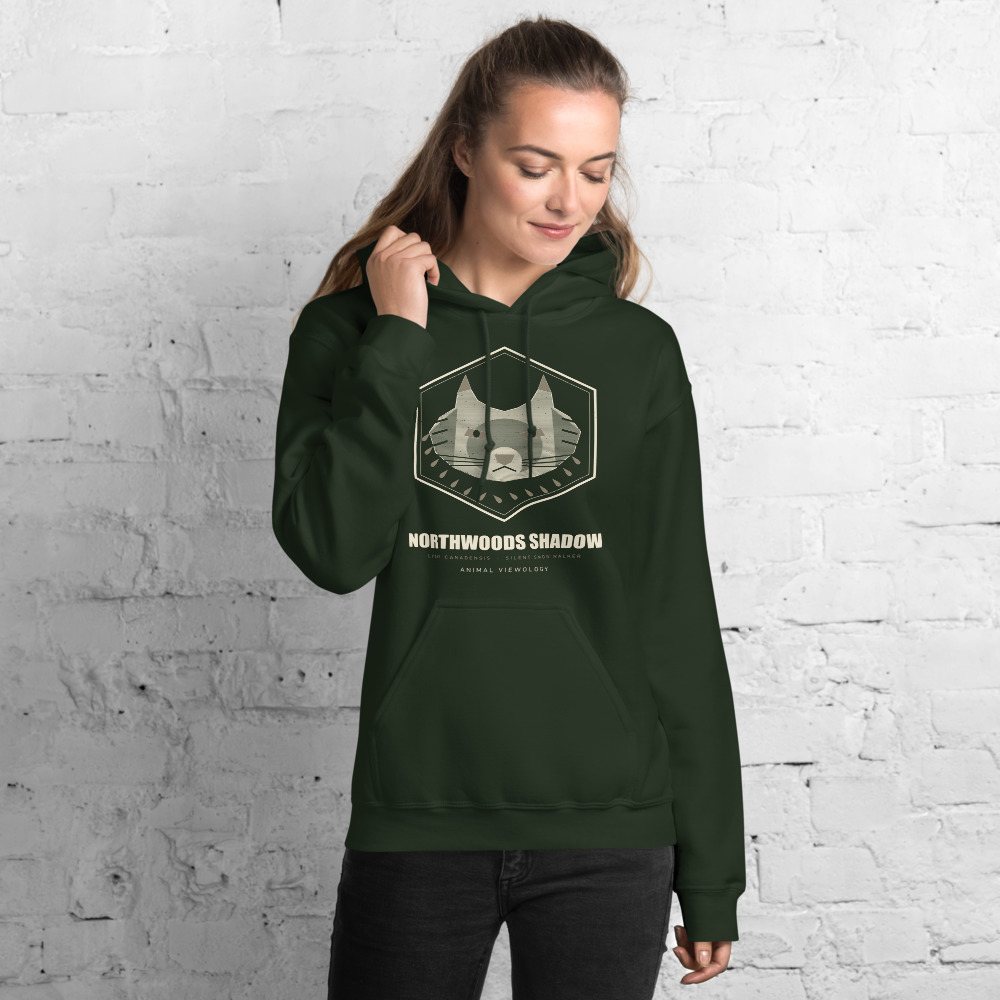 Animal Viewology Northwoods Shadow Field Guide Hoodie in Forest Green