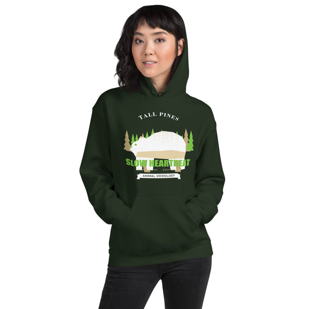 Animal Viewology Tall Pines Slow Heartbeat Field Guide Hoodie Front