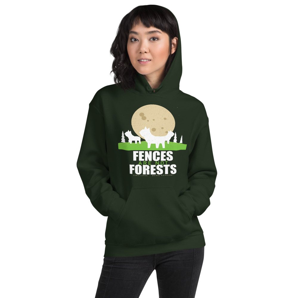 Animal Viewology Fences Are Not Forests Field Guide Hoodie Front