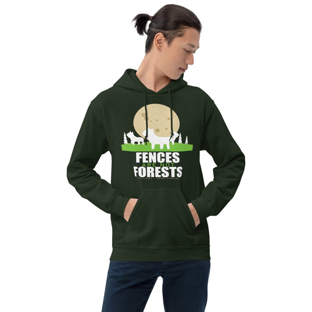 Animal Viewology Fences Are Not Forests Field Guide Hoodie Front