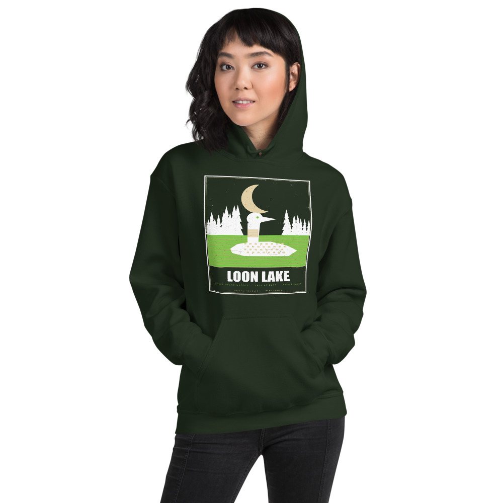 Animal Viewology Loon Lake Field Guide Hoodie Front