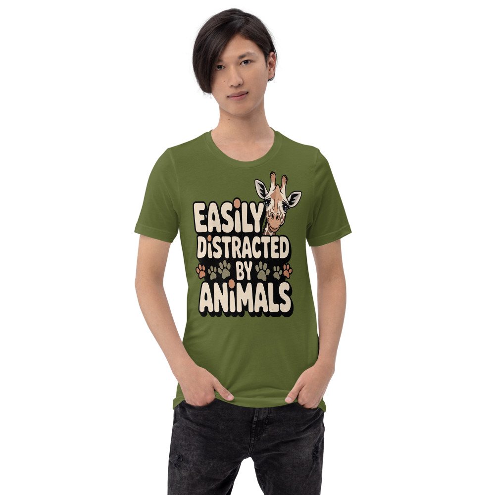 Animal Viewology Easily Distracted By Animals Tee Front