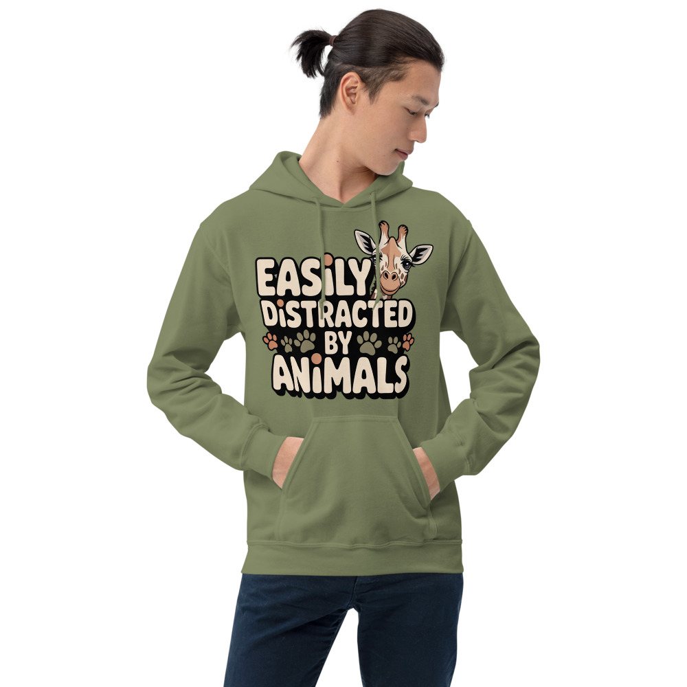 Animal Viewology Easily Distracted By Animals Hoodie Front