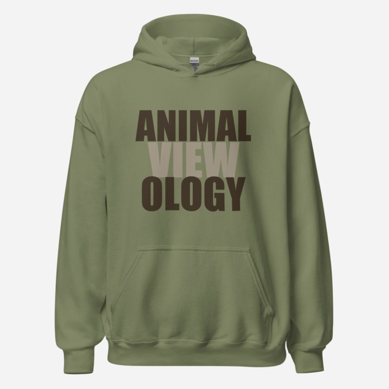 AnimalViewology Stacked Hoodie Military Green