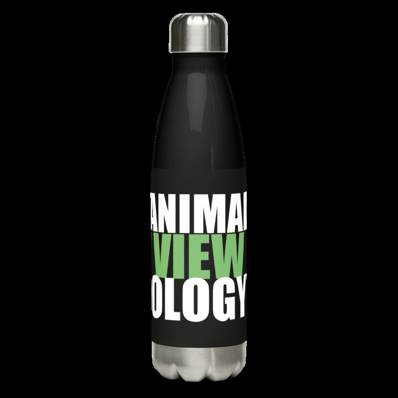 AnimalViewology Stacked Water Bottle Black
