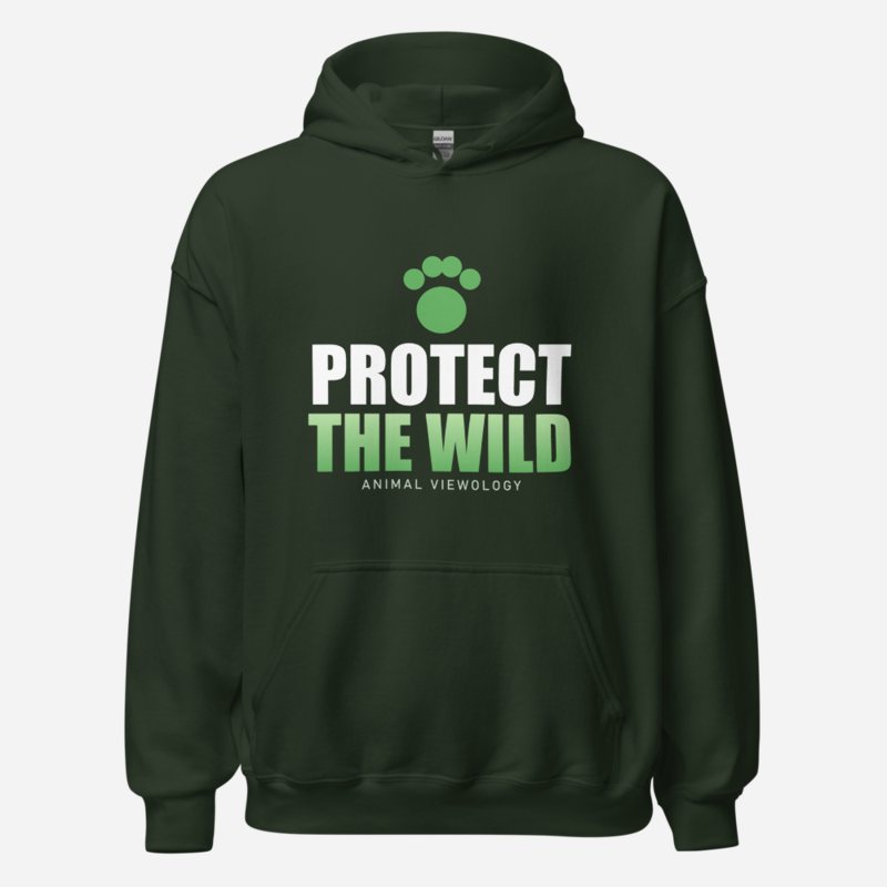 Animal Viewology Protect The Wild Hoodie Forest Green