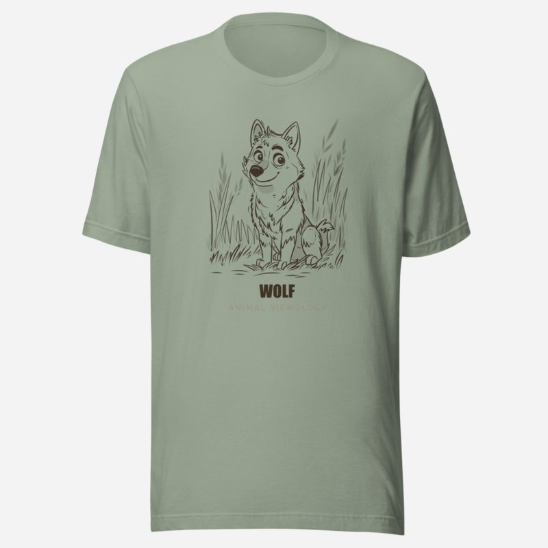 Animal Viewology Wolf Sketch Tee in Sage