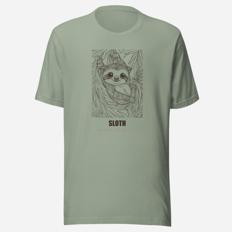 Animal Viewology Sloth Sketch Tee in Sage