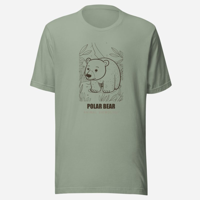 Animal Viewology Polar Bear Sketch Tee in Sage